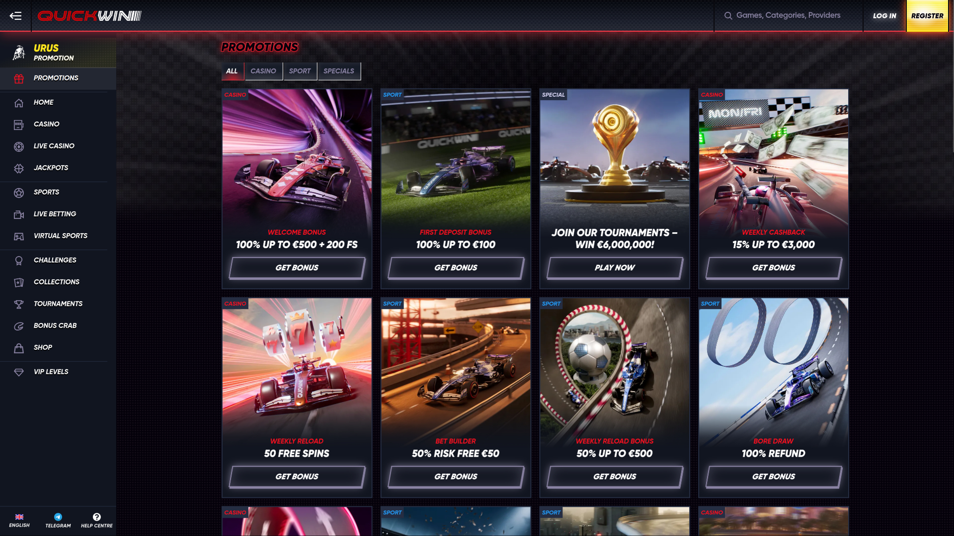 Promotions Quickwin Casino sur ordinateur