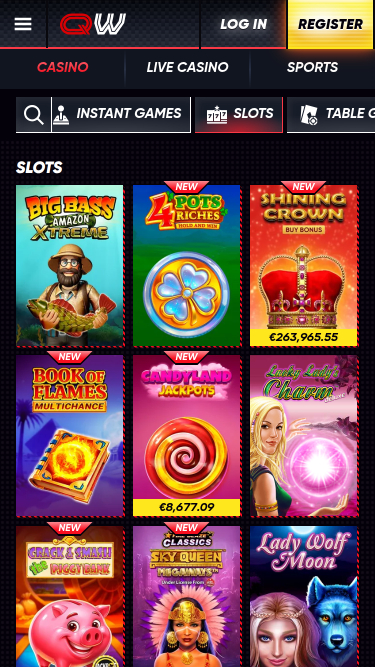 Jeux mobiles de casino Quickwin