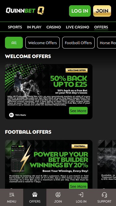 QuinnBet Casino Mobile Promotions