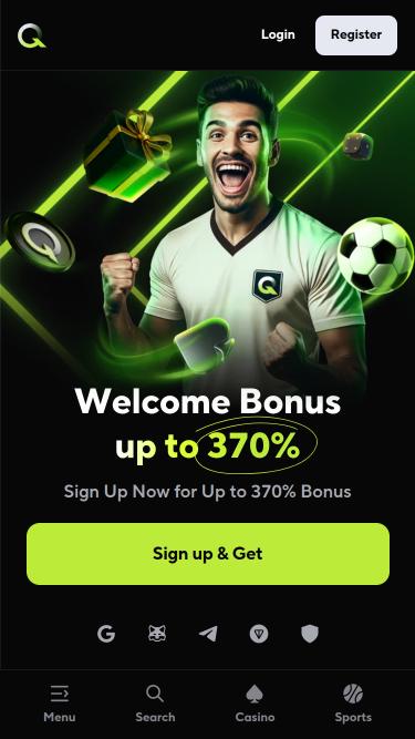Qzino Casino mobile Homepage