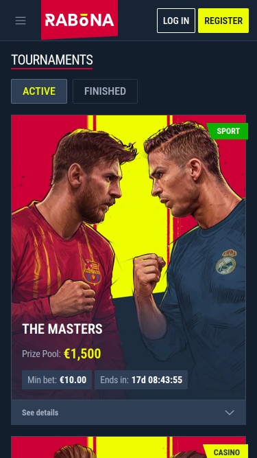 Tournois mobiles du casino Rabona