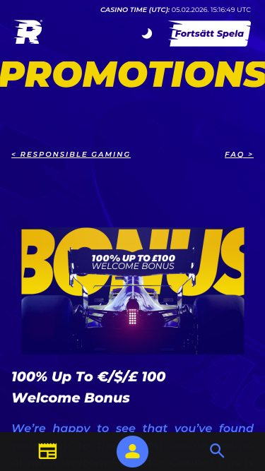 Promotions mobiles de Race Casino