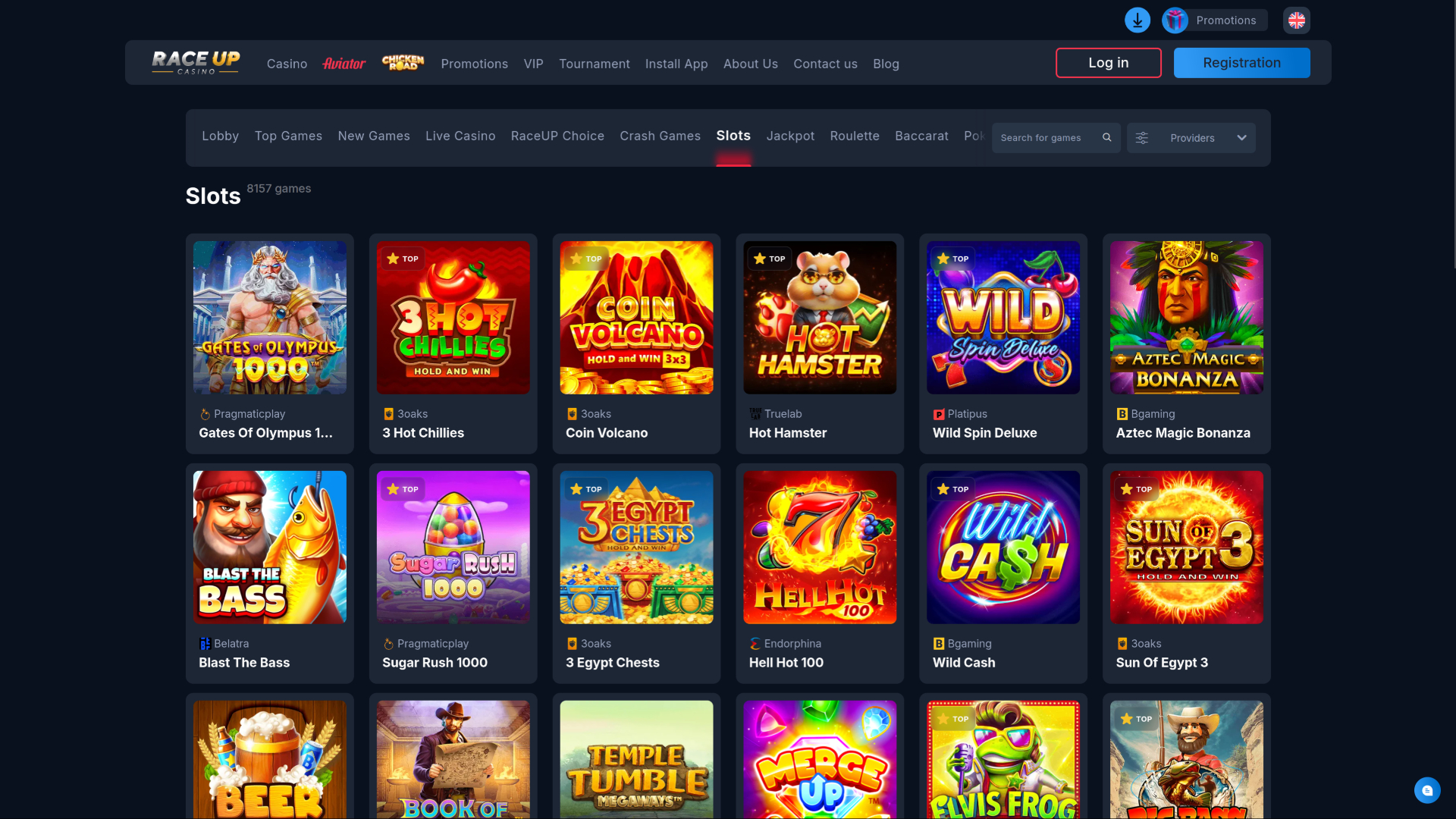 Jeux de casino Raceup sur ordinateur