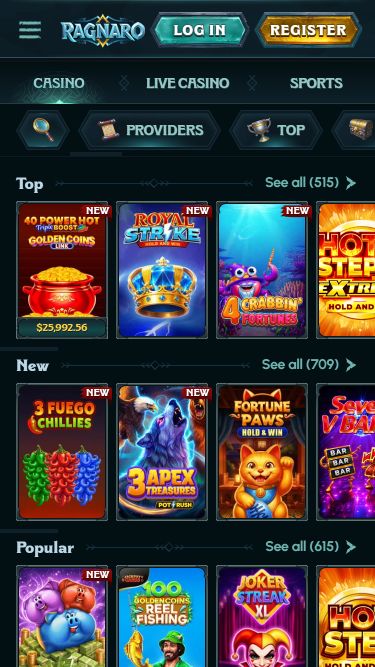 Ragnaro Casino Mobile Games