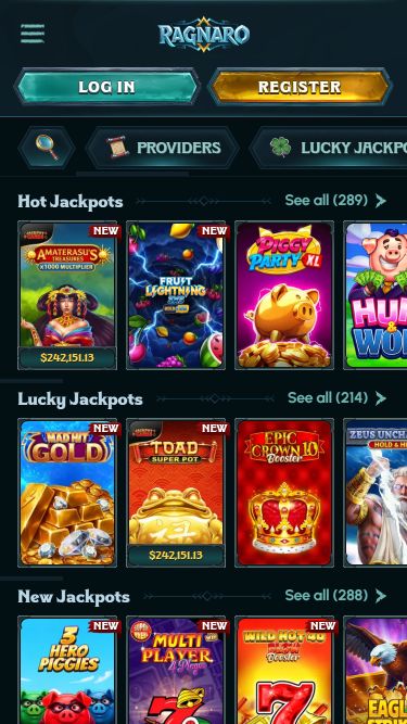 Ragnaro Casino Mobile Jackpots