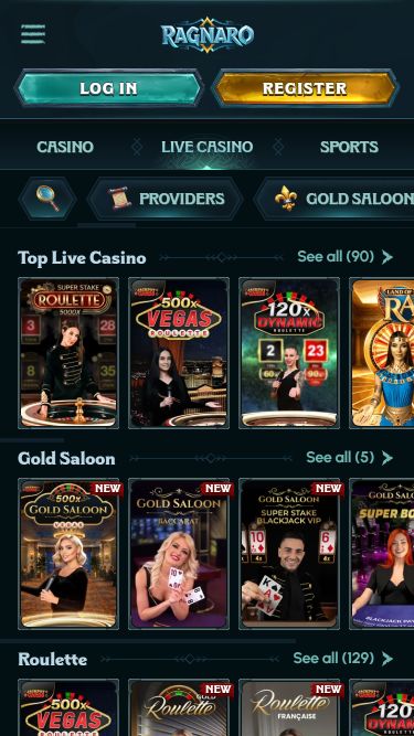 Ragnaro Casino Mobile Live Dealer
