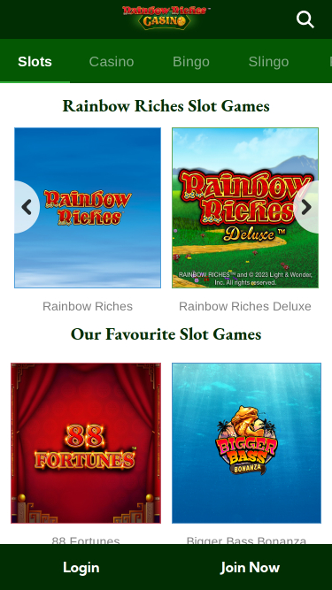 Rainbow Riches Casino Mobile Games