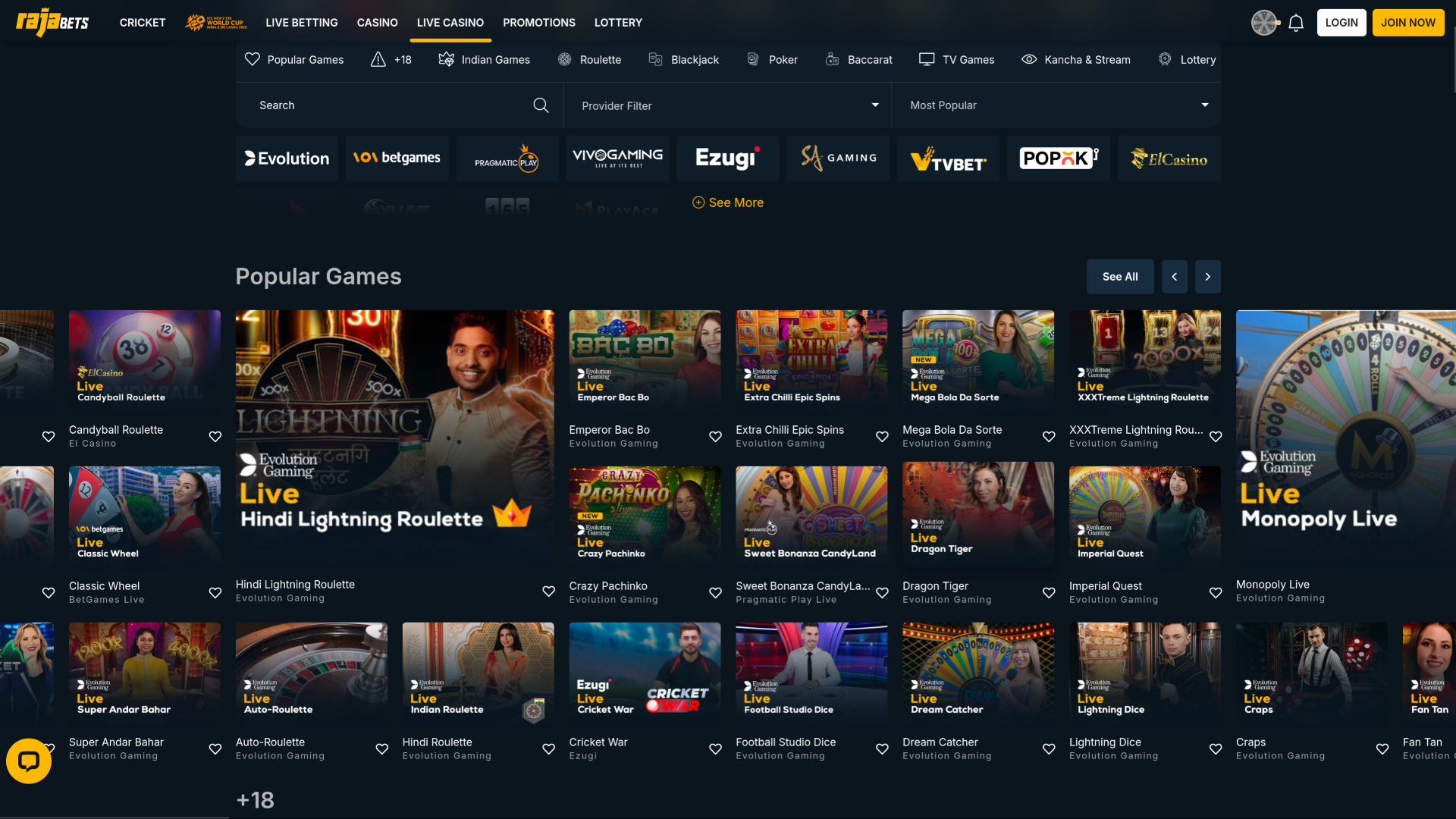 Casino Rajabets Desktop Dealer dal Vivo