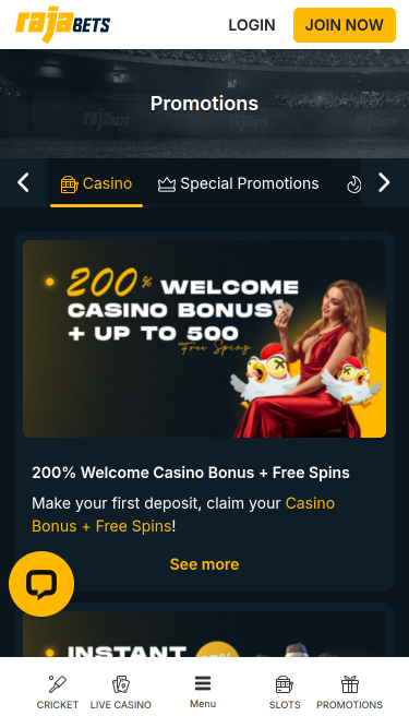 Promozioni mobile del casinò Rajabets