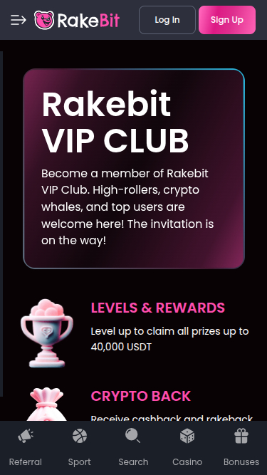 Programme VIP mobile du casino RakeBit