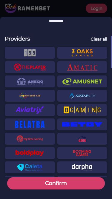 Desarrolladores de juegos móviles del casino RamenBet