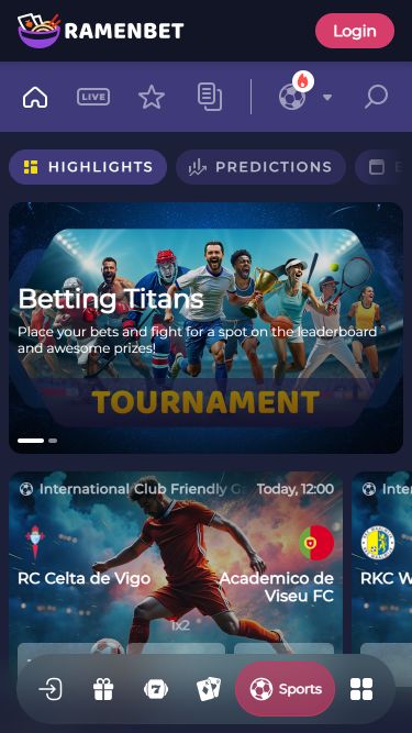 Deportes de RamenBet Casino para Móvil
