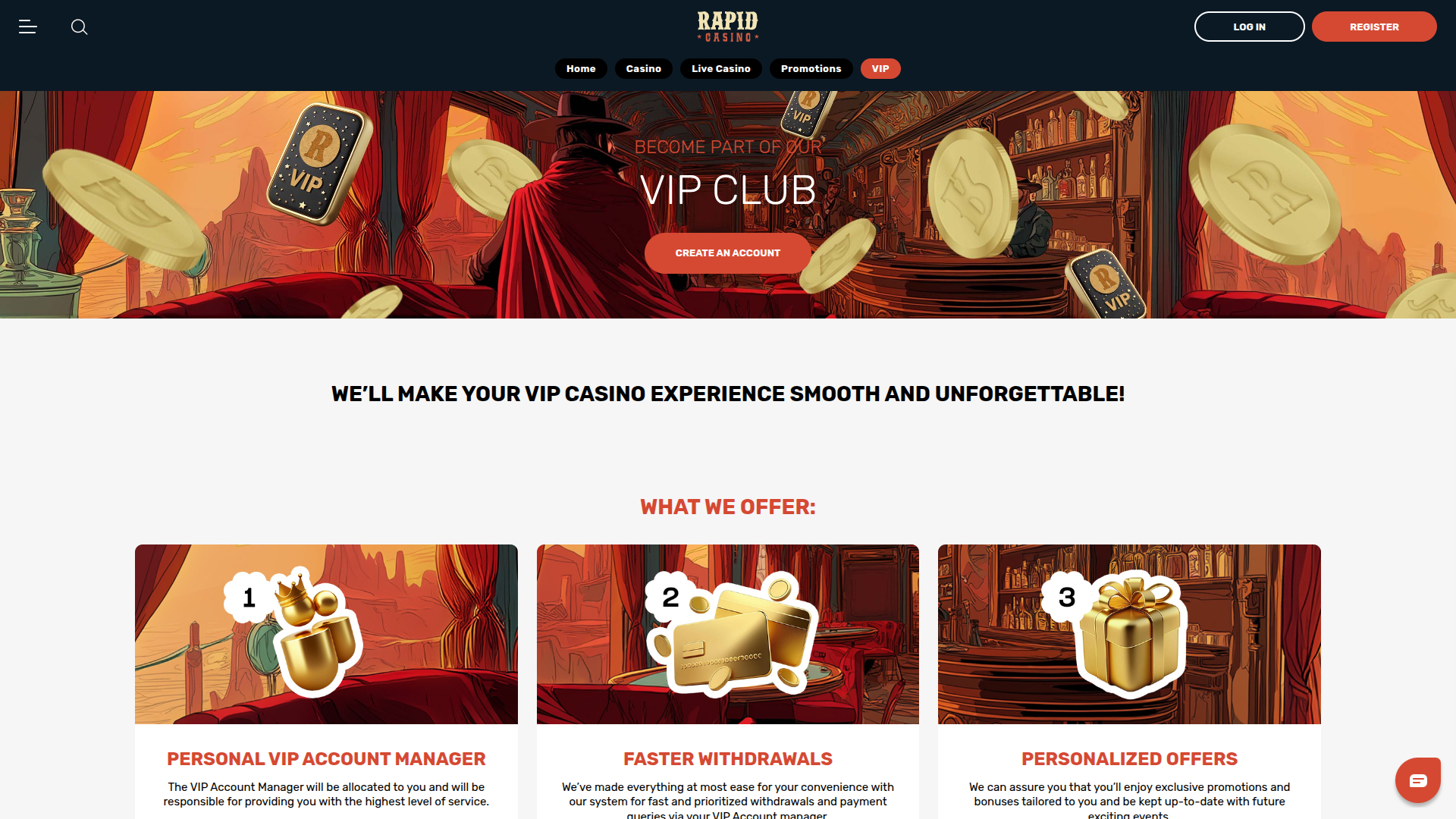 Programme VIP Rapid Casino Desktop