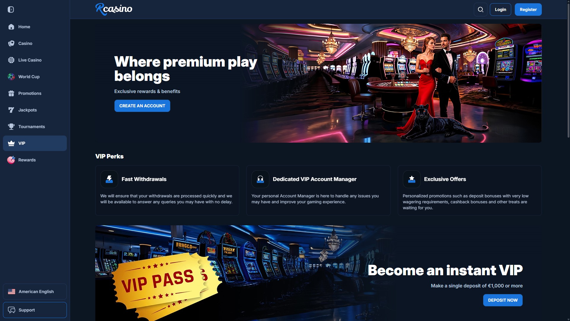Programme VIP de bureau RCasino
