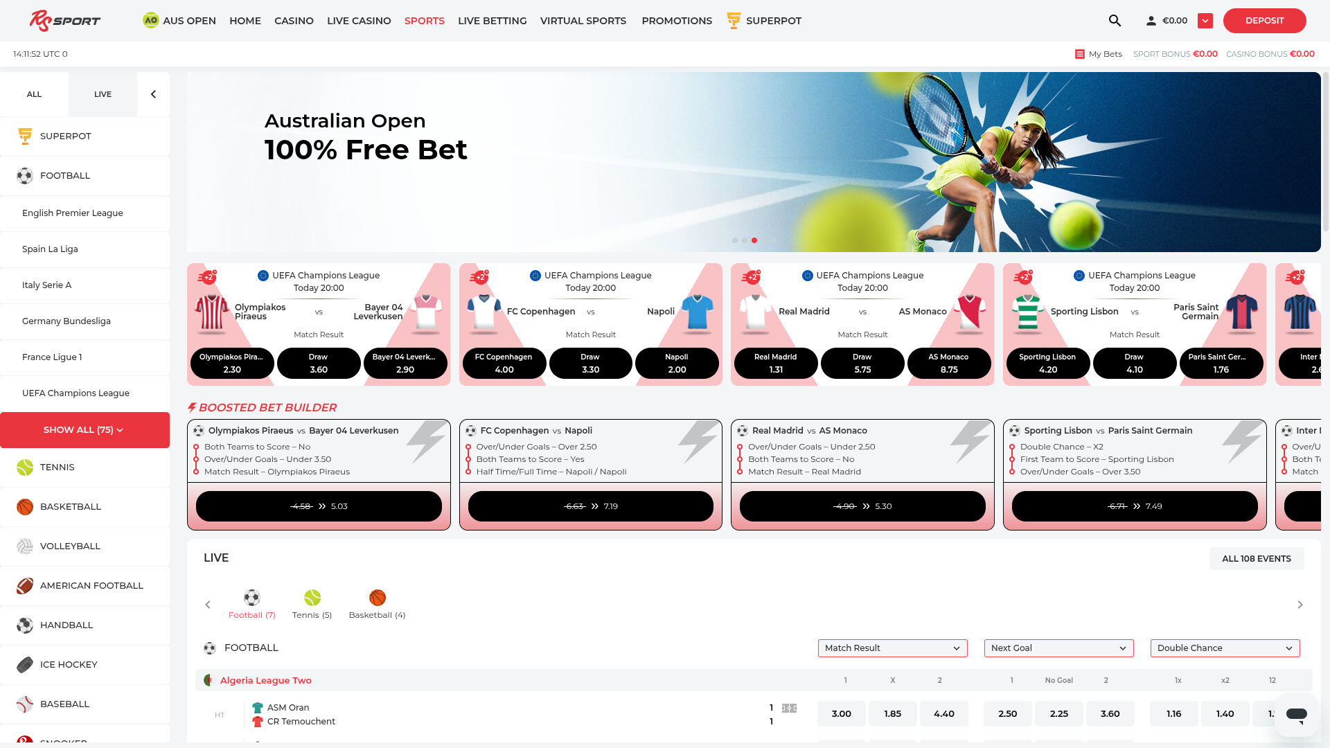 RealSpin Casino Desktop Sport
