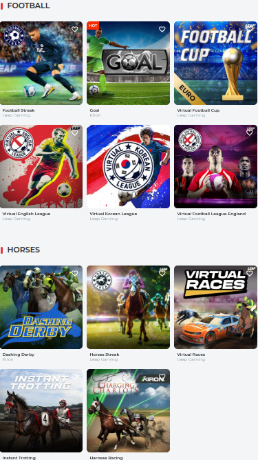 RealSpin Casino Mobile Sport Virtuali