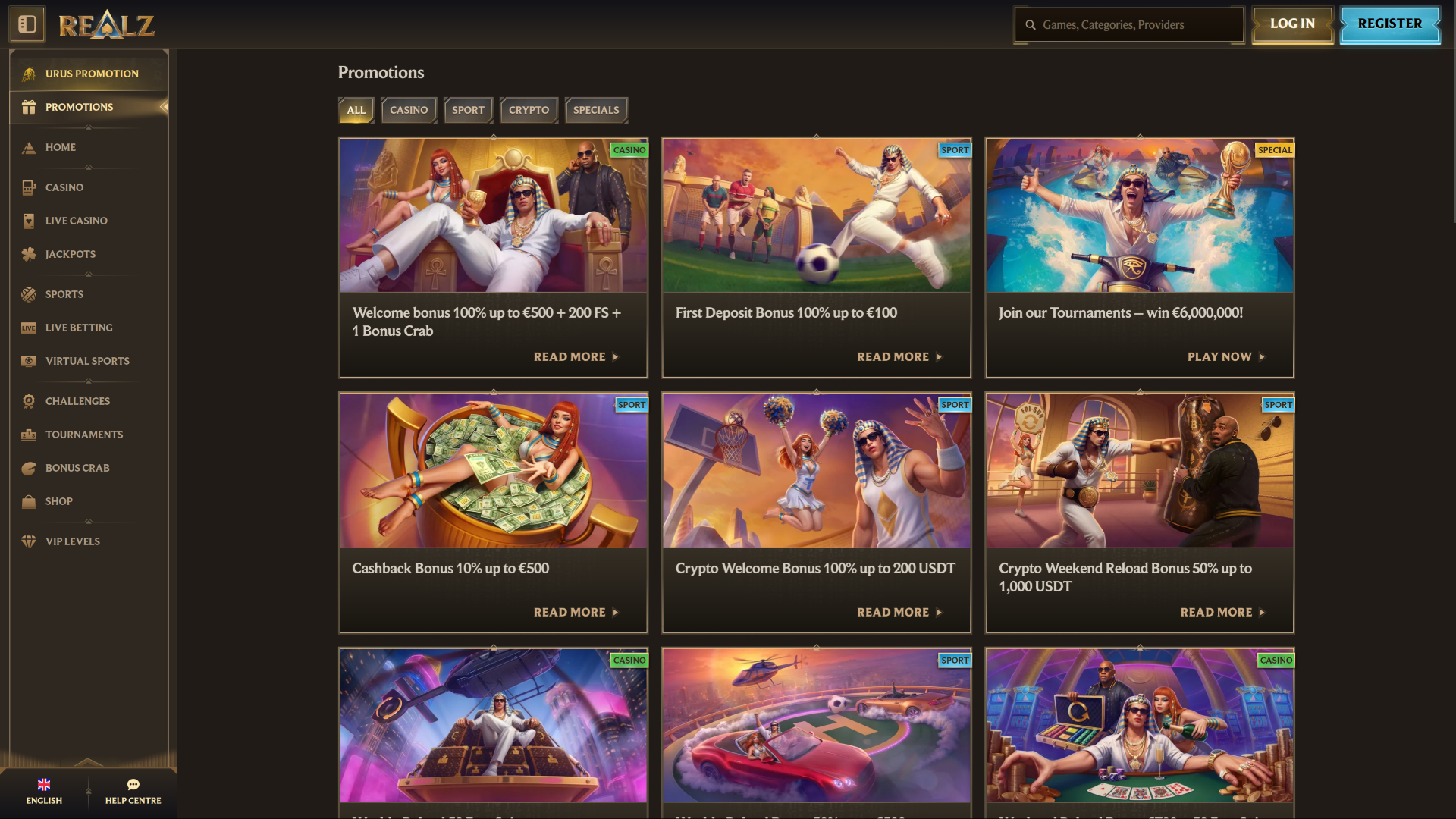 Promotions du casino Realz