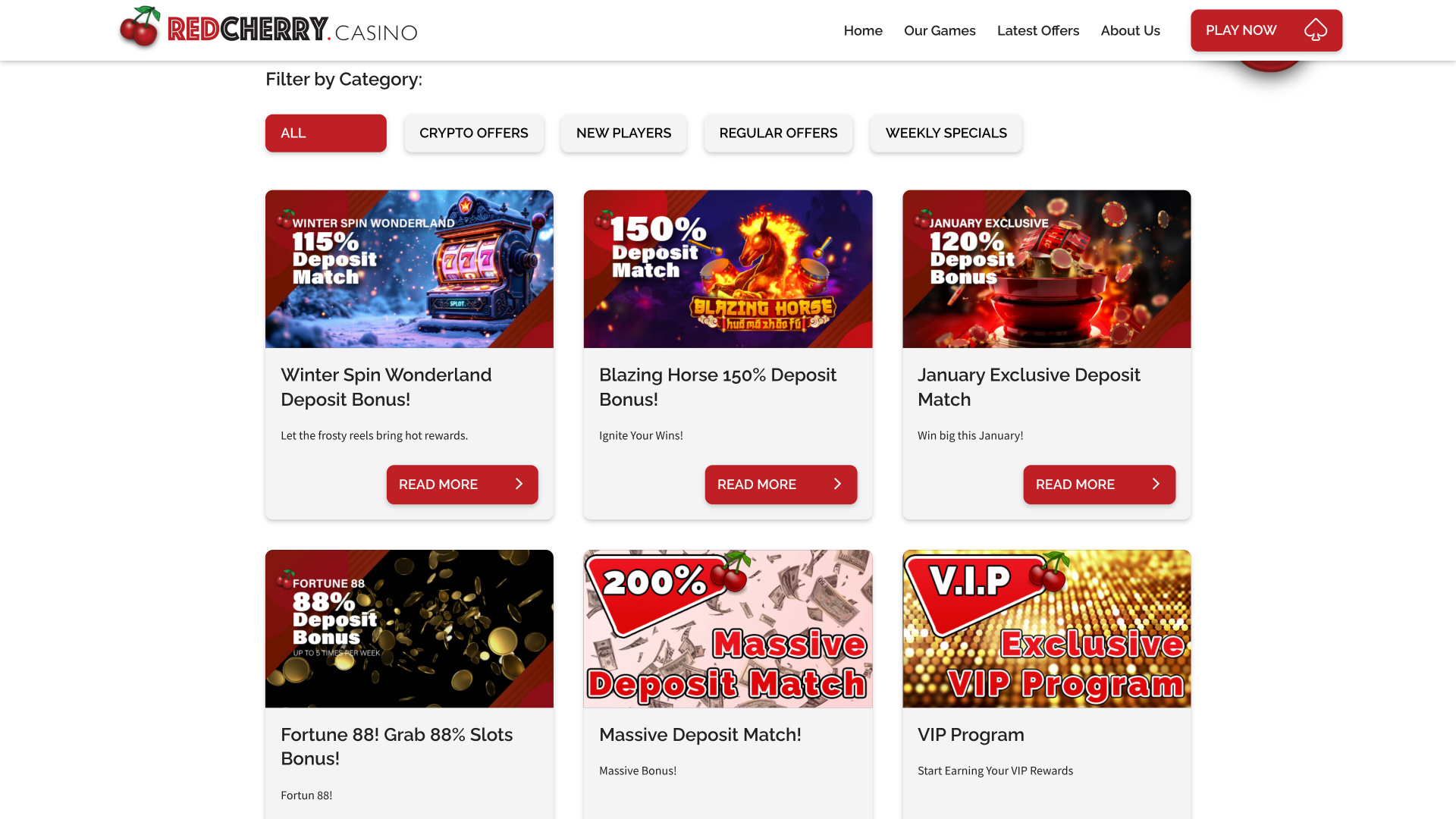 Promozioni desktop del Red Cherry Casino