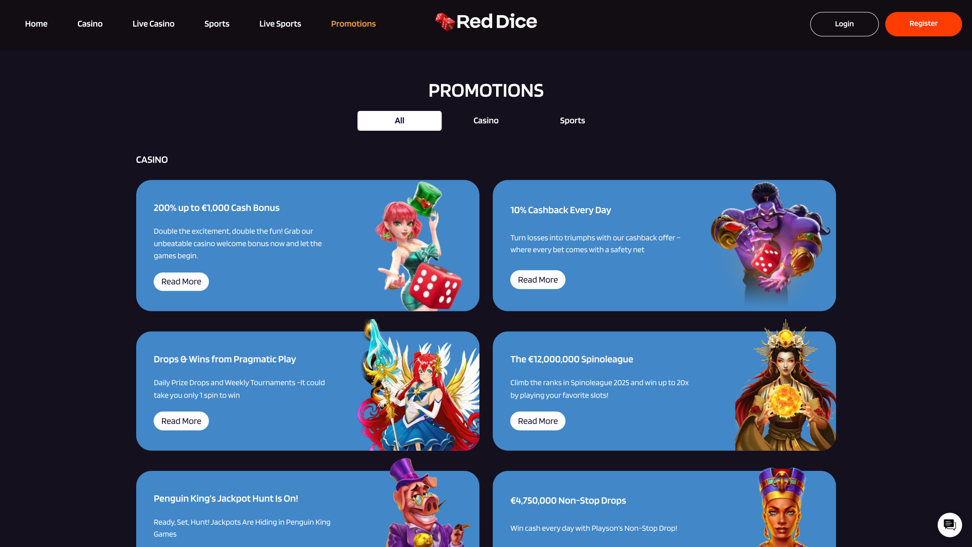 Promotions Red Dice Casino sur ordinateur