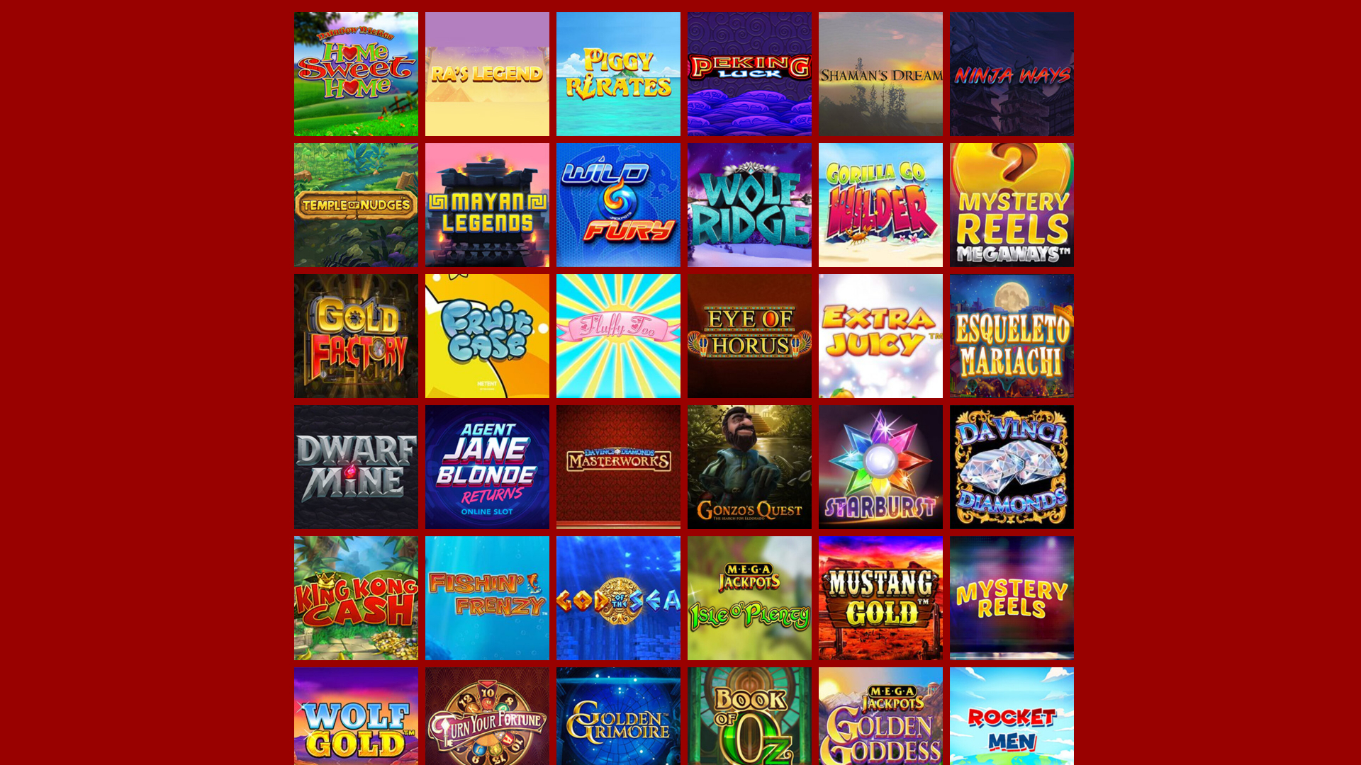 Jeux de casino Red Spins sur ordinateur