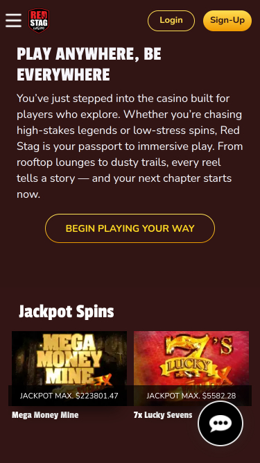 Jackpot móvil del casino Red Stag