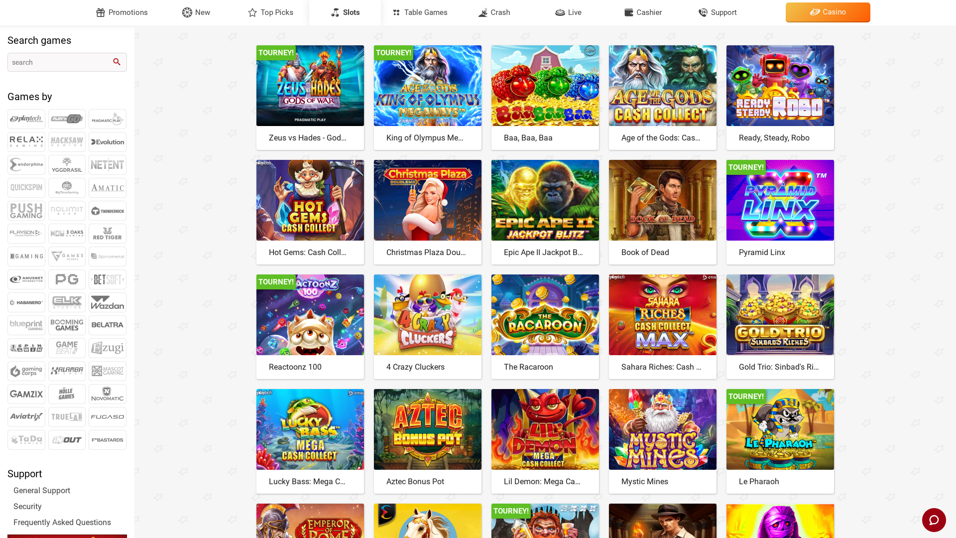 Jeux de casino Red Star sur ordinateur