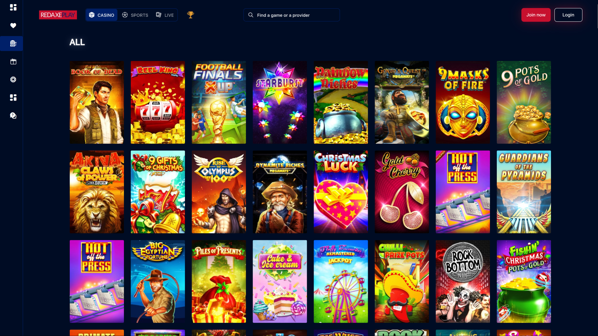 RedAxePlay Casino Desktop-Spiele