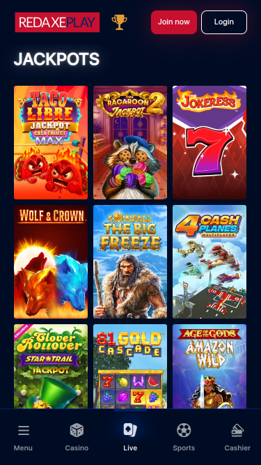 RedAxePlay Casino Mobile Jackpot