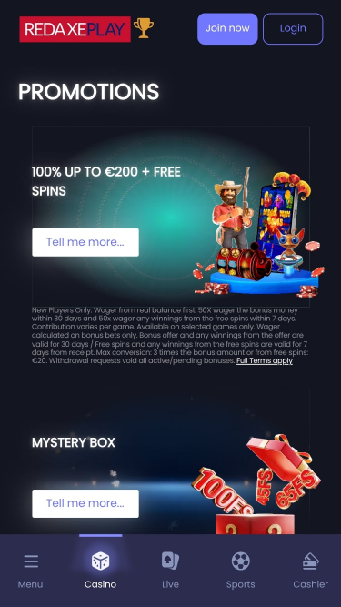 RedAxePlay Casino Mobile-Aktionen