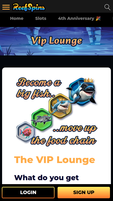 ReefSpins Casino Mobile VIP