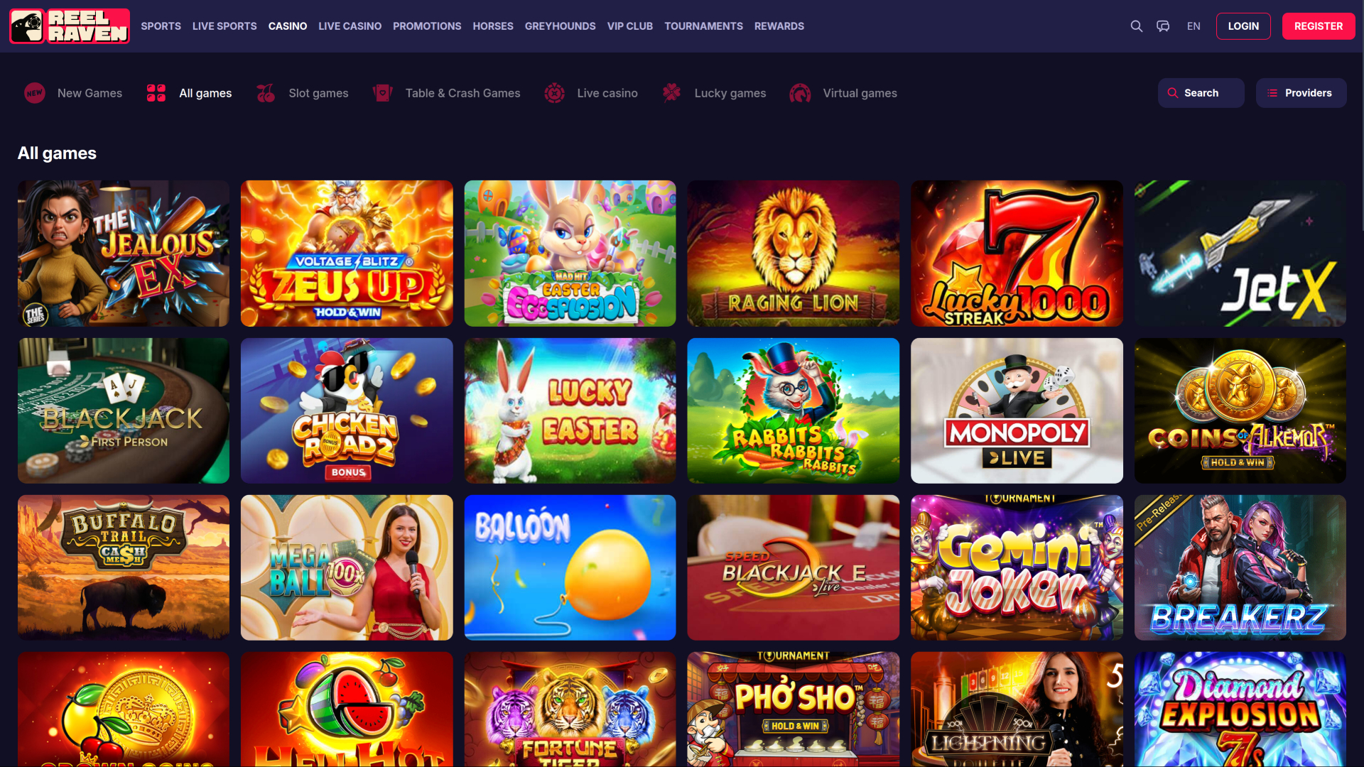 Игры для ПК в казино ReelRaven
