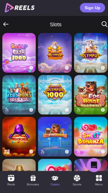 Jeux de casino Reels.io Mobile