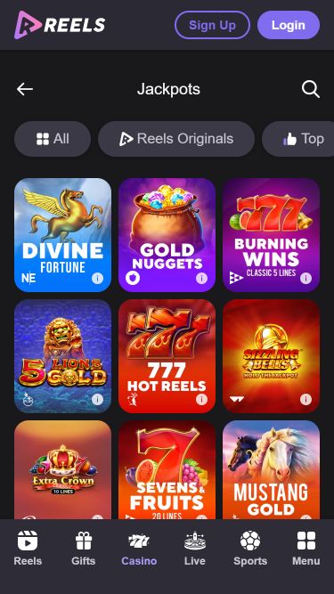 Мобильный джекпот казино Reels.io