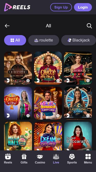 Мобильное казино Reels.io с живыми дилерами