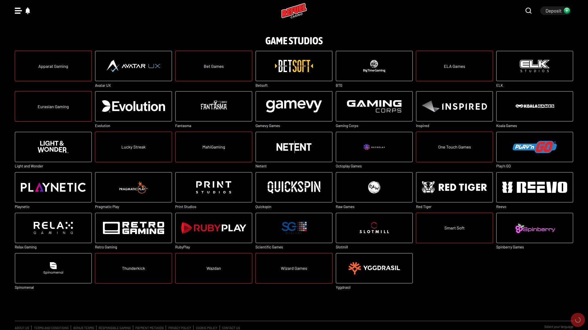 Développeurs du jeu de casino Refuel pour ordinateur