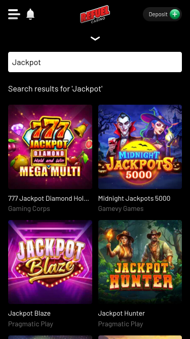 Jackpot mobile du casino Refuel