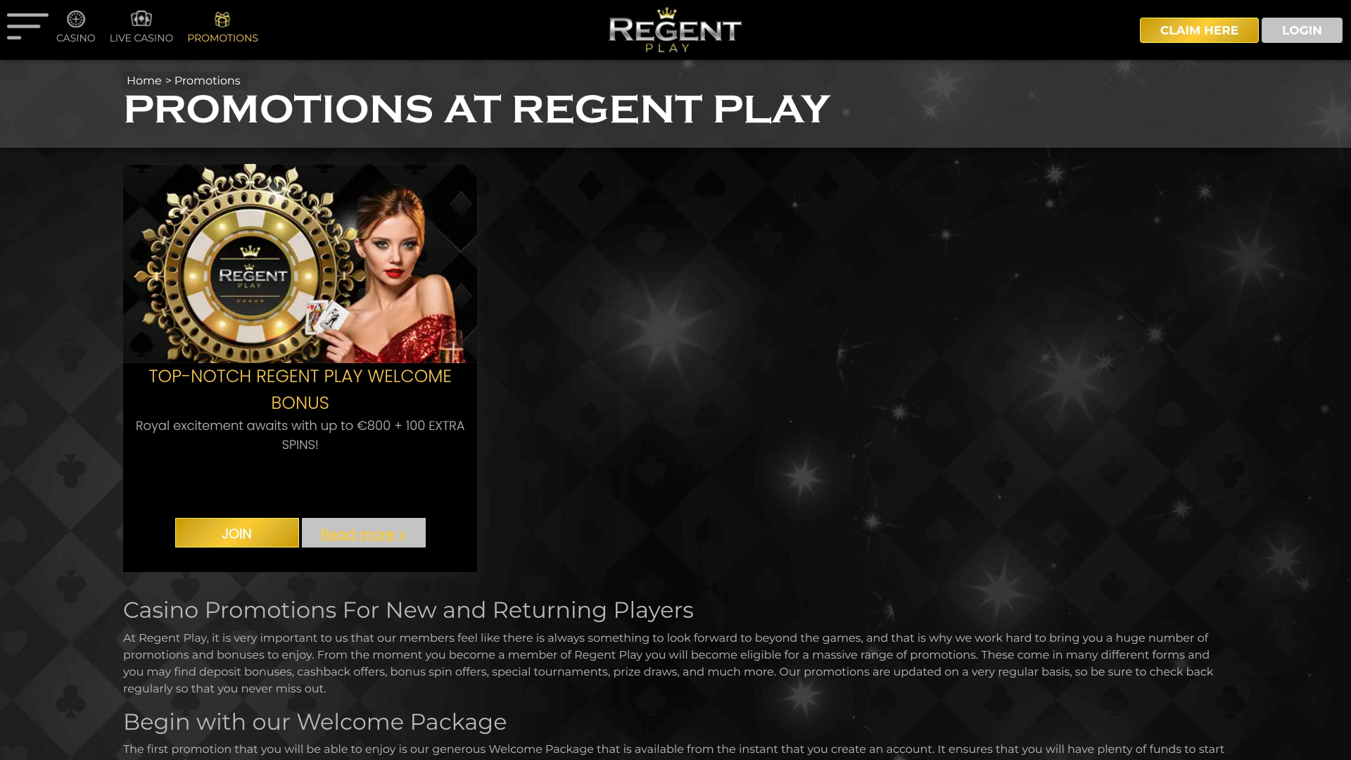 Promozioni desktop Regent Play