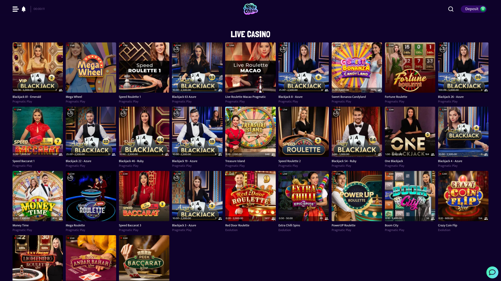 Reko Casino sur ordinateur avec croupier en direct