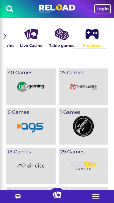 Développeur de jeux mobiles Reload Casino