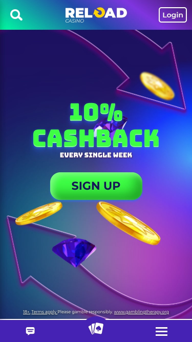 Recharger la page d'accueil mobile du casino