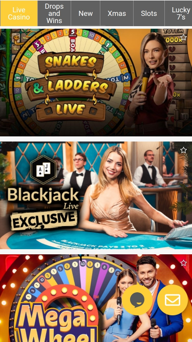 Casino móvil ReloadBet con crupier en vivo