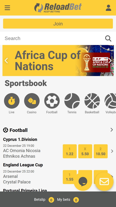 ReloadBet Casino Deportes Móviles