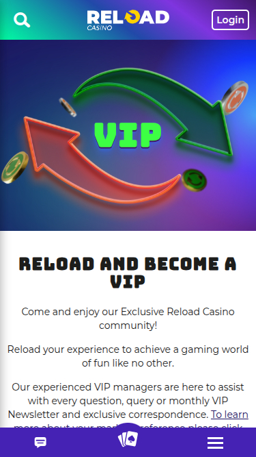 Reload Casino Mobile VIP Program
