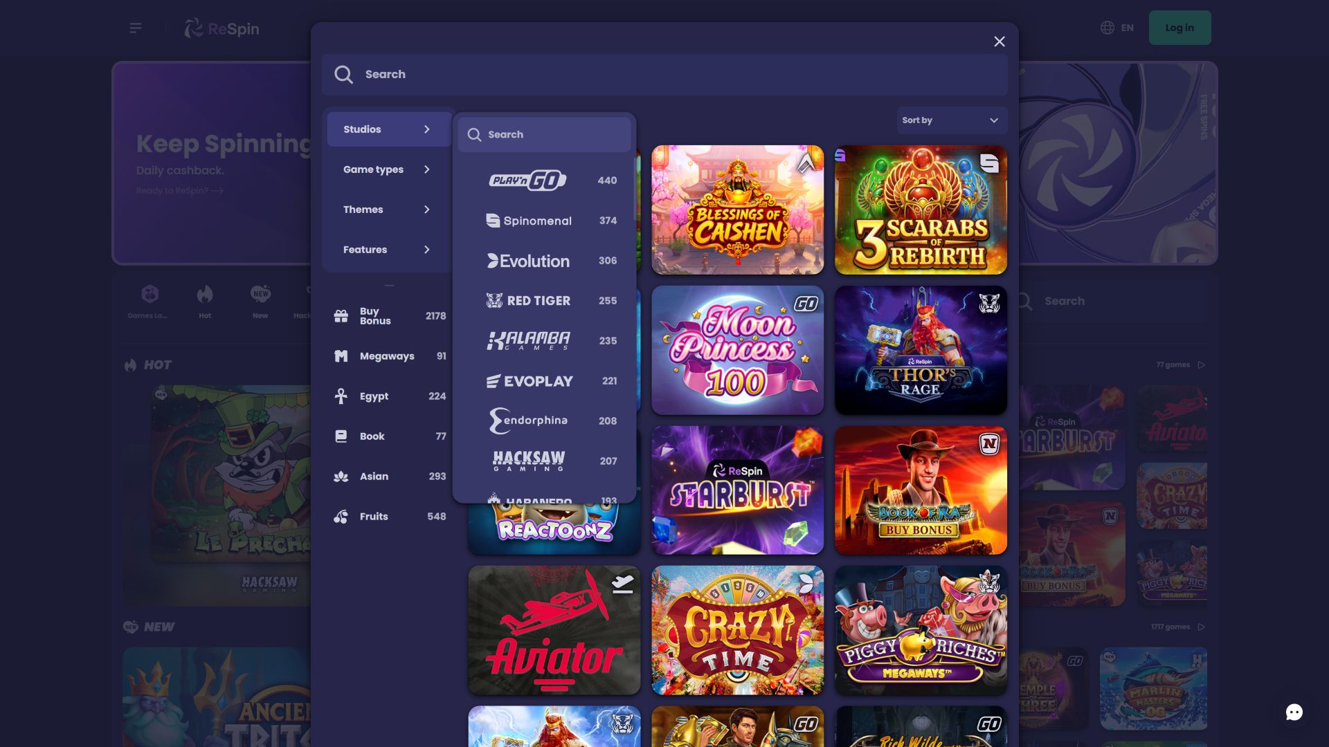 Développeurs du jeu de casino ReSpin pour ordinateur