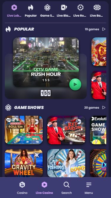 Casino en Direct de ReSpin Casino pour Mobile