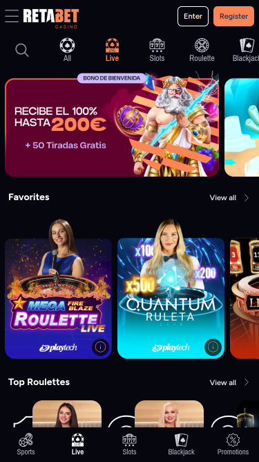 RetaBet Mobile Live Dealer
