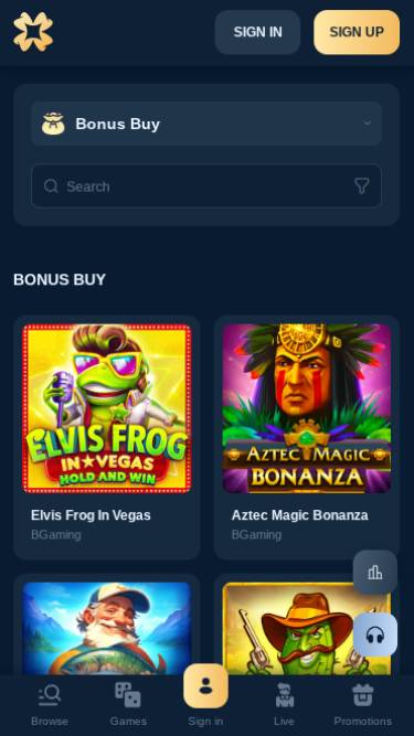 Capture d'écran de la page d'achat de bonus mobile du casino Reveryplay