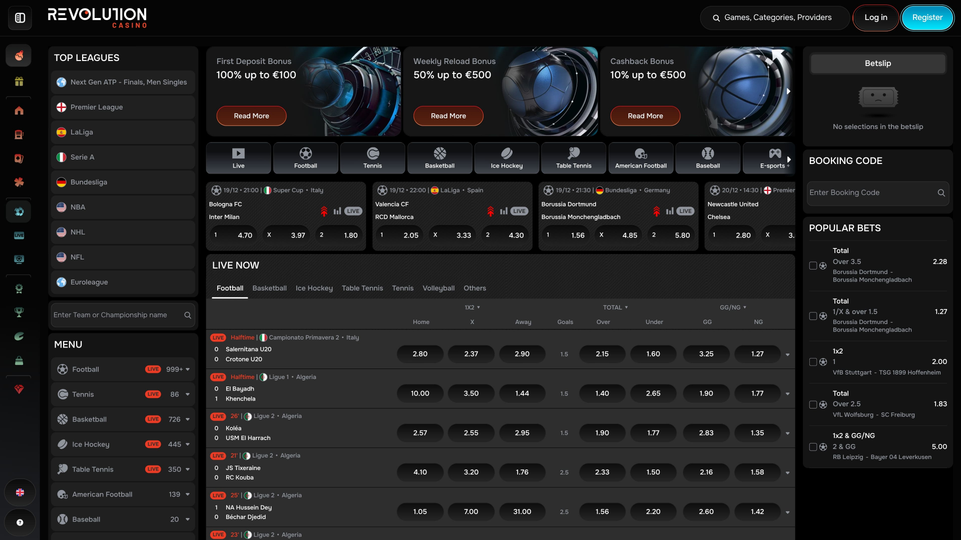 Revolution Casino Десктоп Спорт