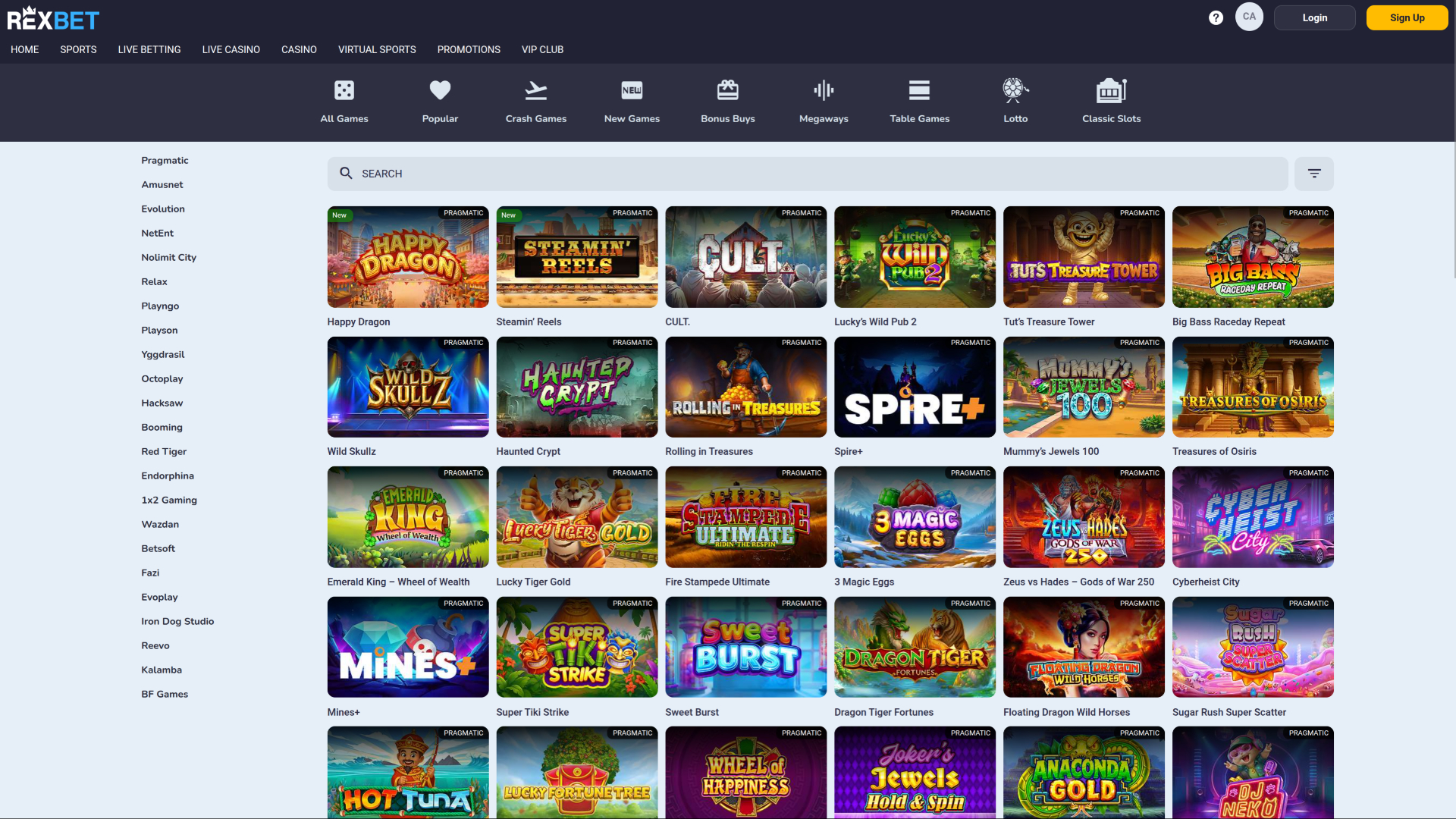 Разработчики настольных игр для казино Rexbet