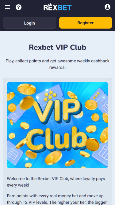 Мобильное VIP-приложение казино Rexbet